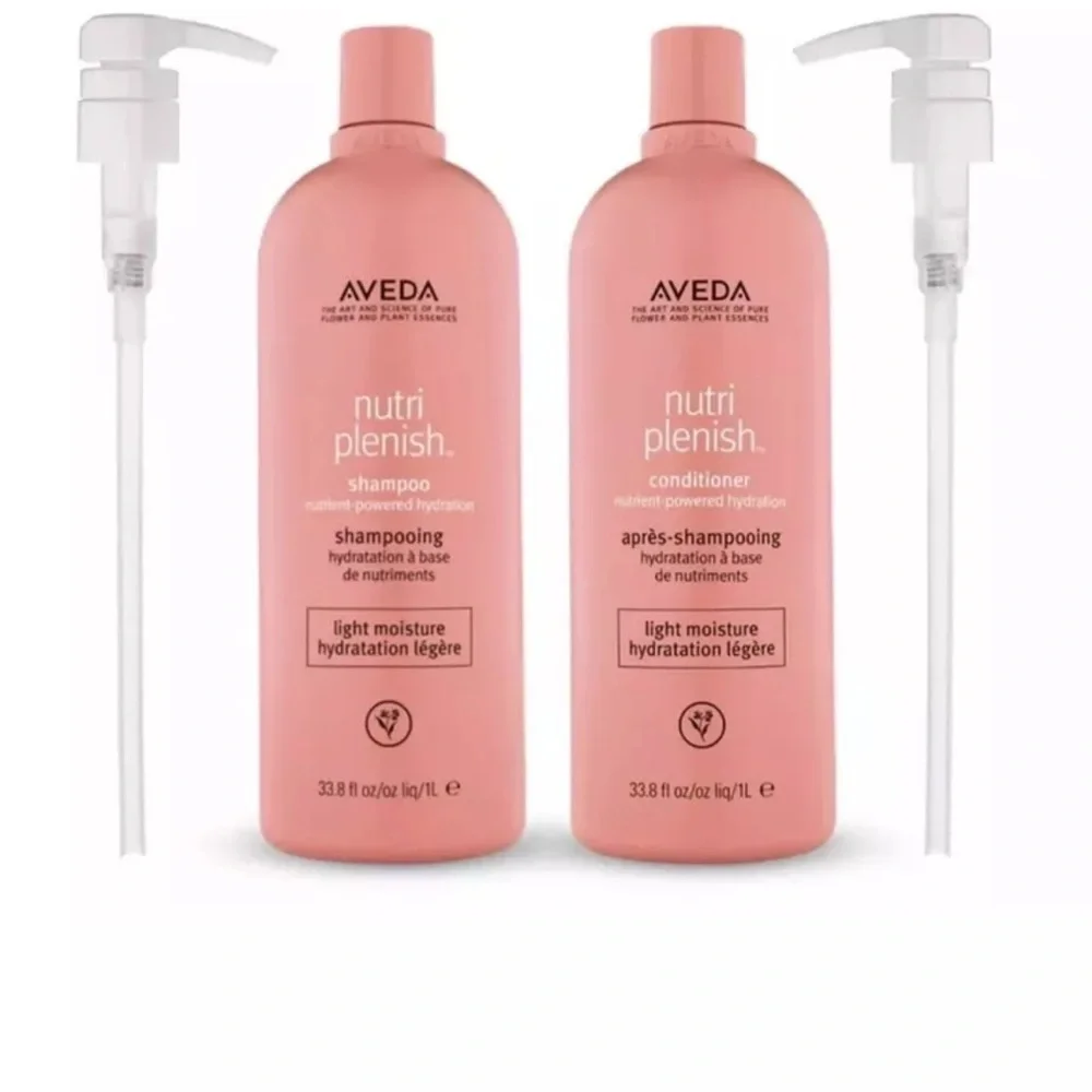 Aveda Nutriplenish Shampoo and Conditioner Set - light with pumps 33.8 Oz